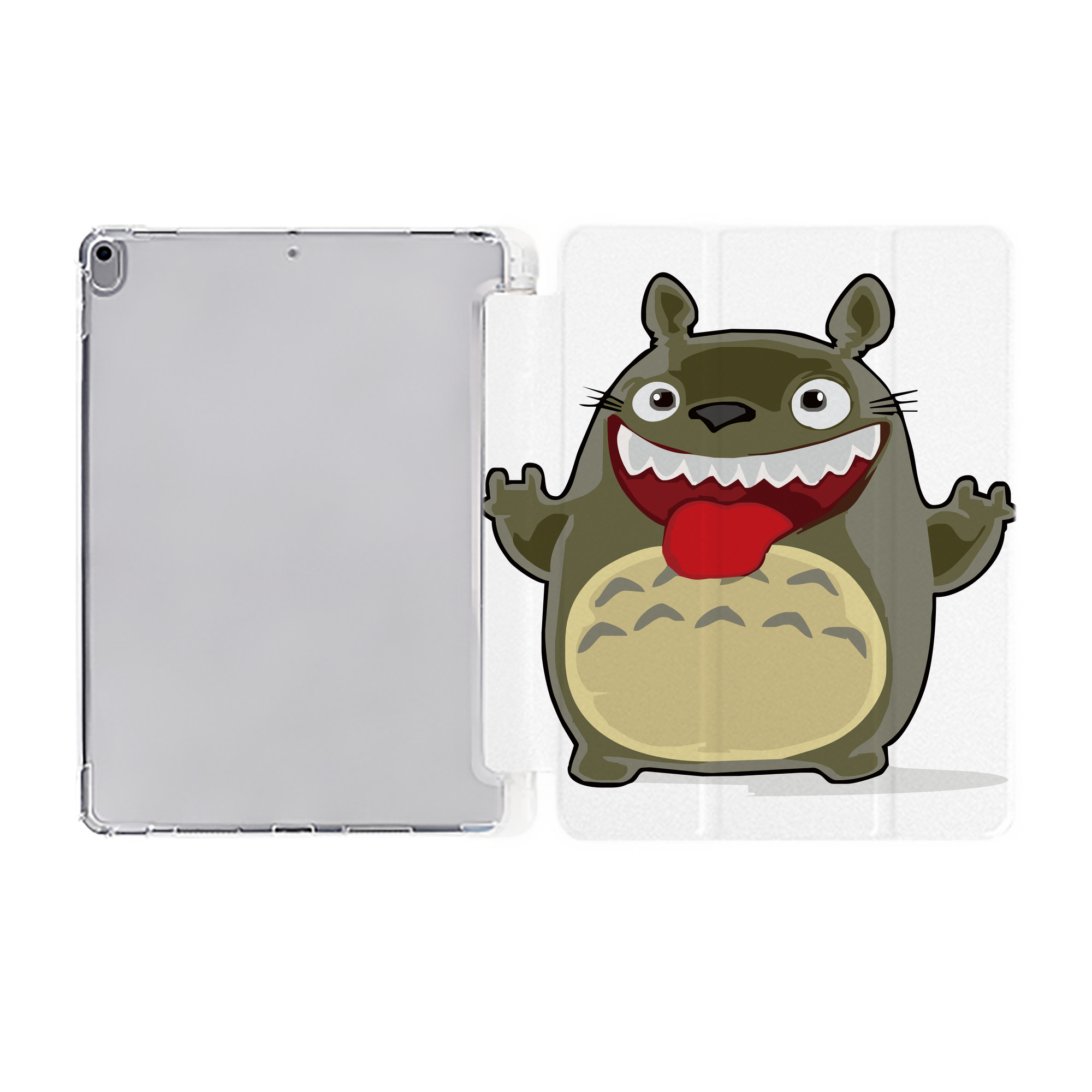 （画像用） となりのトトロ 草壁メイ 草壁サツキ My Neighbor Totoro Satsuki Kusakabe Mei Kusakabe IPad ケース ペン収納付き 三つ折りスタンド PUレザー×シリコン 対応機種9.5/10.5/10.9インチ